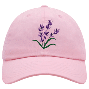Gorra con flores de lavanda