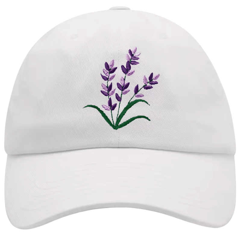 Gorra con flores de lavanda Gorra con flores de lavanda blanca