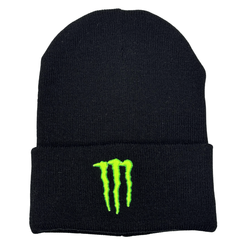 Gorro de Lana Negro con Bordado Verde Monster gorro de lana negro Monster Energy verde